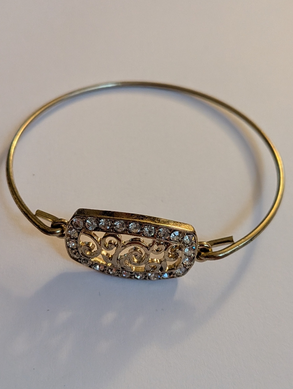 Gold-Tone Crystal Scroll Bangle Bracelet - Women's Jewelry